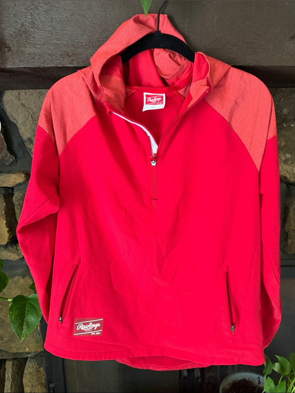Rawlings Red Zip Hoodie Boys XL